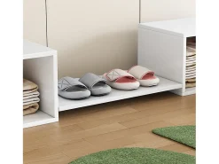 Zapatero, Mueble de Entrada, Uso Multiusos, Banco para Cambiar Zapatos, Se Puede Utilizar con Literas, Blanco, 189*40*34,5cm