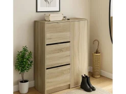 Zapatero Multiestancia Botero Roble Cambrian 3 Puertas 2 Estantes 122x85x37 cm