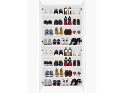 Zapatero multiusos 4 puertas y 8 estantes diseño moderno blanco Ping Dress