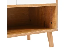 Zapatero Natural - Zapatero con 1 Cajón y 3 Puertas - estantes ajustables y almacenamiento abierto