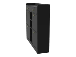 Zapatero negro con 4 puertas basculante y 2 cajones – para entrada y pasillo