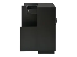 Zapatero negro con iluminación LED - Zapatero de 3 puertas y 1 cajón - estantes regulables