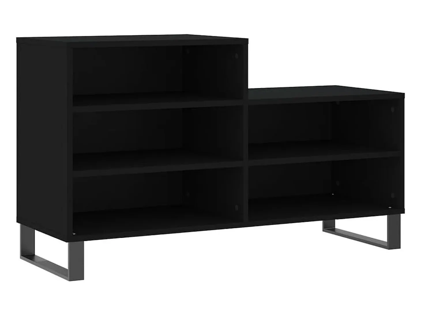Zapatero negro 102x36x60 cm Madera contrachapada