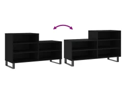 Zapatero negro 102x36x60 cm Madera contrachapada