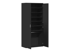 Zapatero negro 80x39x178 cm Madera contrachapada