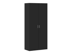 Zapatero negro 80x39x178 cm Madera contrachapada