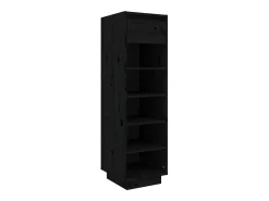 Zapatero negro 30x34x105 cm madera maciza de pino