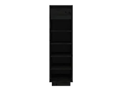 Zapatero negro 30x34x105 cm madera maciza de pino