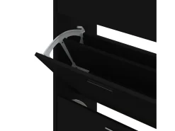 Zapatero negro 63x24x103 cm Madera contrachapada