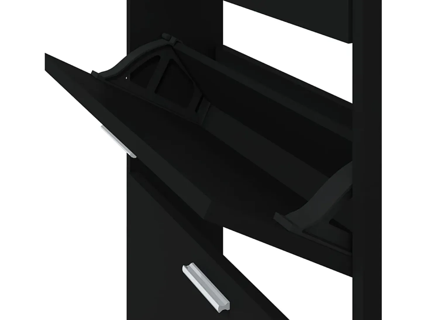 Zapatero negro 59x17x108 cm Madera contrachapada