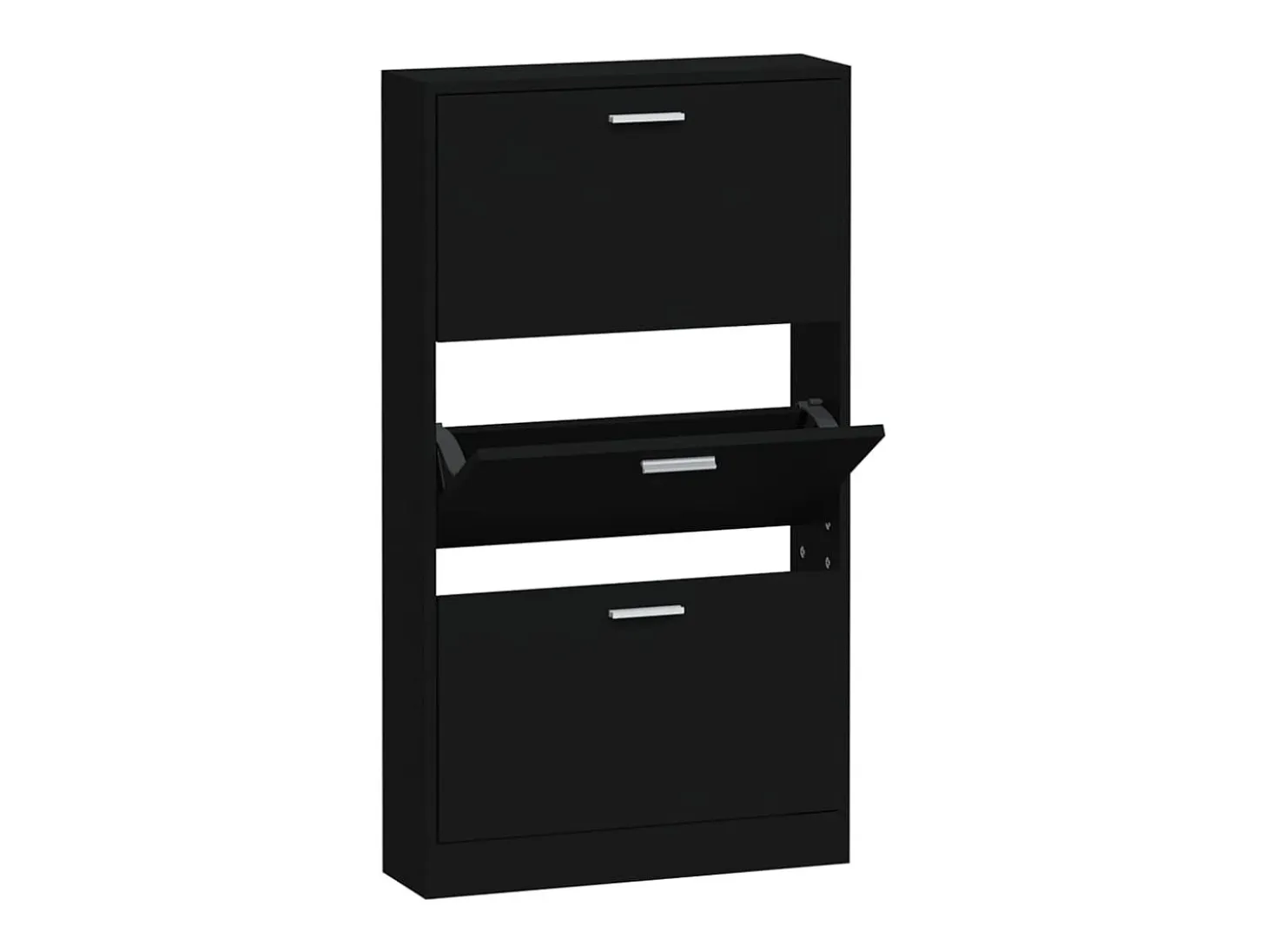 Zapatero negro 59x17x108 cm Madera contrachapada