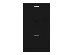 Zapatero negro 59x17x108 cm Madera contrachapada