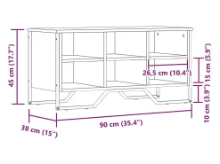 Zapatero negro 90x38x45,5 cm madera contrachapada