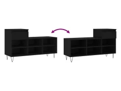 Zapatero negro 102x36x60 cm Madera contrachapada