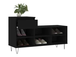 Zapatero negro 102x36x60 cm Madera contrachapada