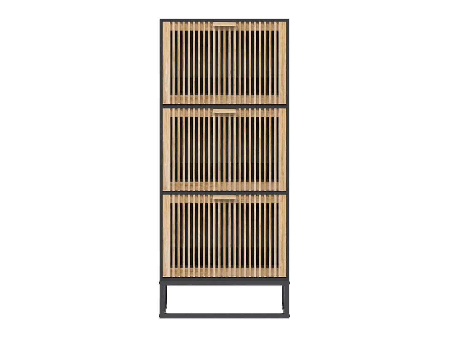 Zapatero negro 52x25x120 cm madera contrachapada
