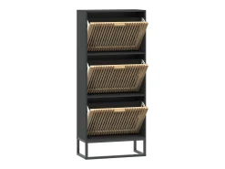 Zapatero negro 52x25x120 cm madera contrachapada