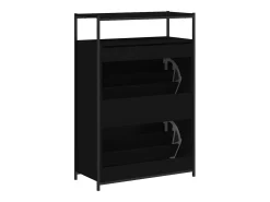 Zapatero negro 75x34x112 cm madera contrachapada