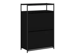 Zapatero negro 75x34x112 cm madera contrachapada