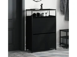 Zapatero negro 75x34x112 cm madera contrachapada
