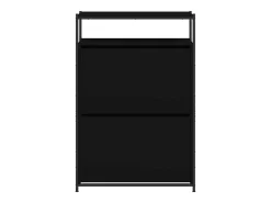 Zapatero negro 75x34x112 cm madera contrachapada