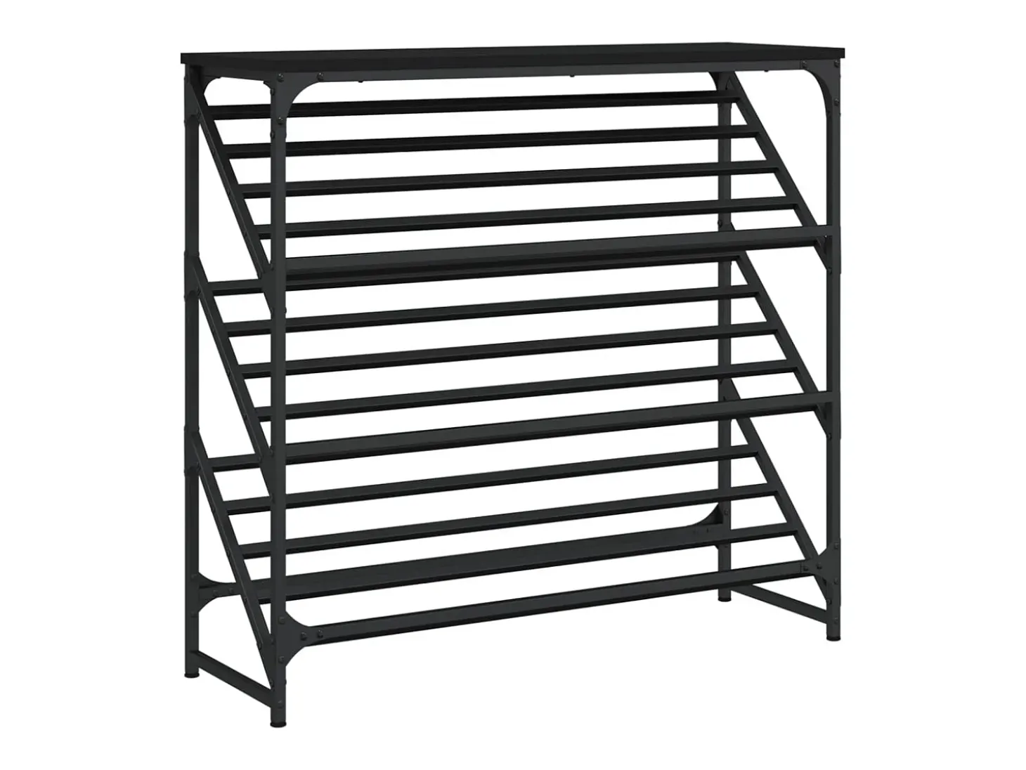 Zapatero negro 90x30x85 cm madera de ingeniería