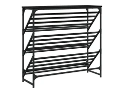 Zapatero negro 90x30x85 cm madera de ingeniería