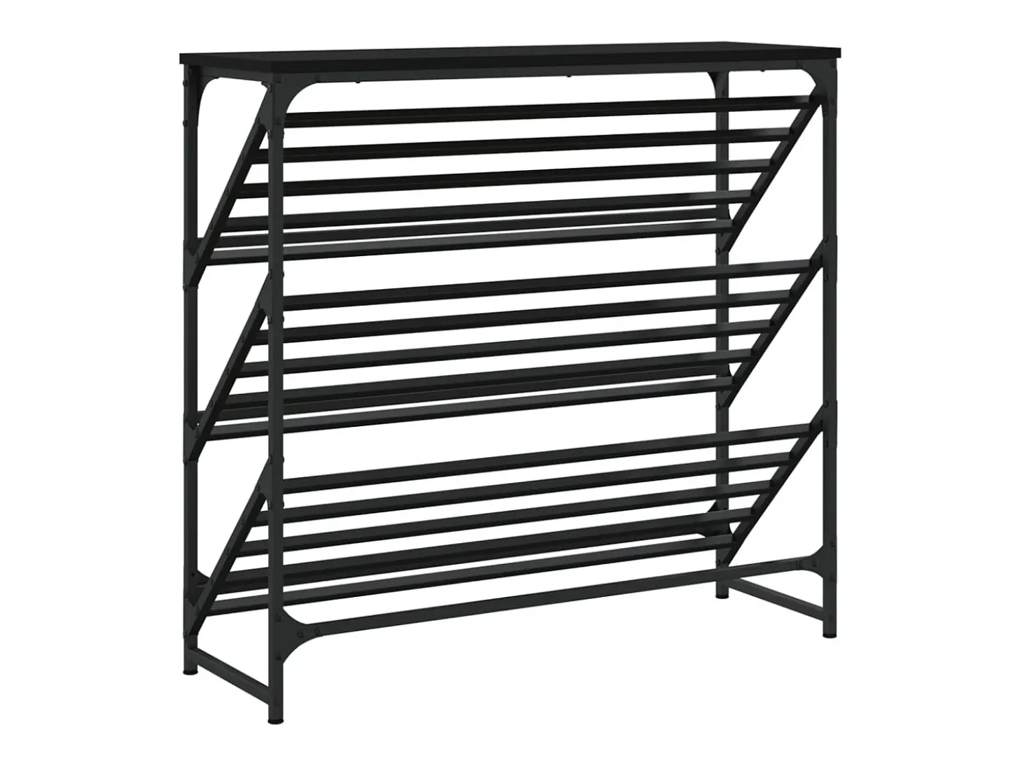 Zapatero negro 90x30x85 cm madera de ingeniería