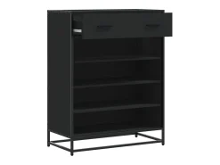 Zapatero negro 75x38x97,5 cm madera contrachapada metal