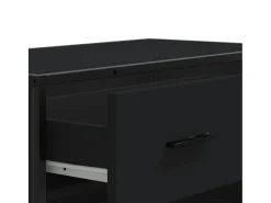 Zapatero negro 75x38x97,5 cm madera contrachapada metal