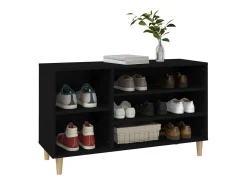 Zapatero negro 102x36x60 cm Madera contrachapada