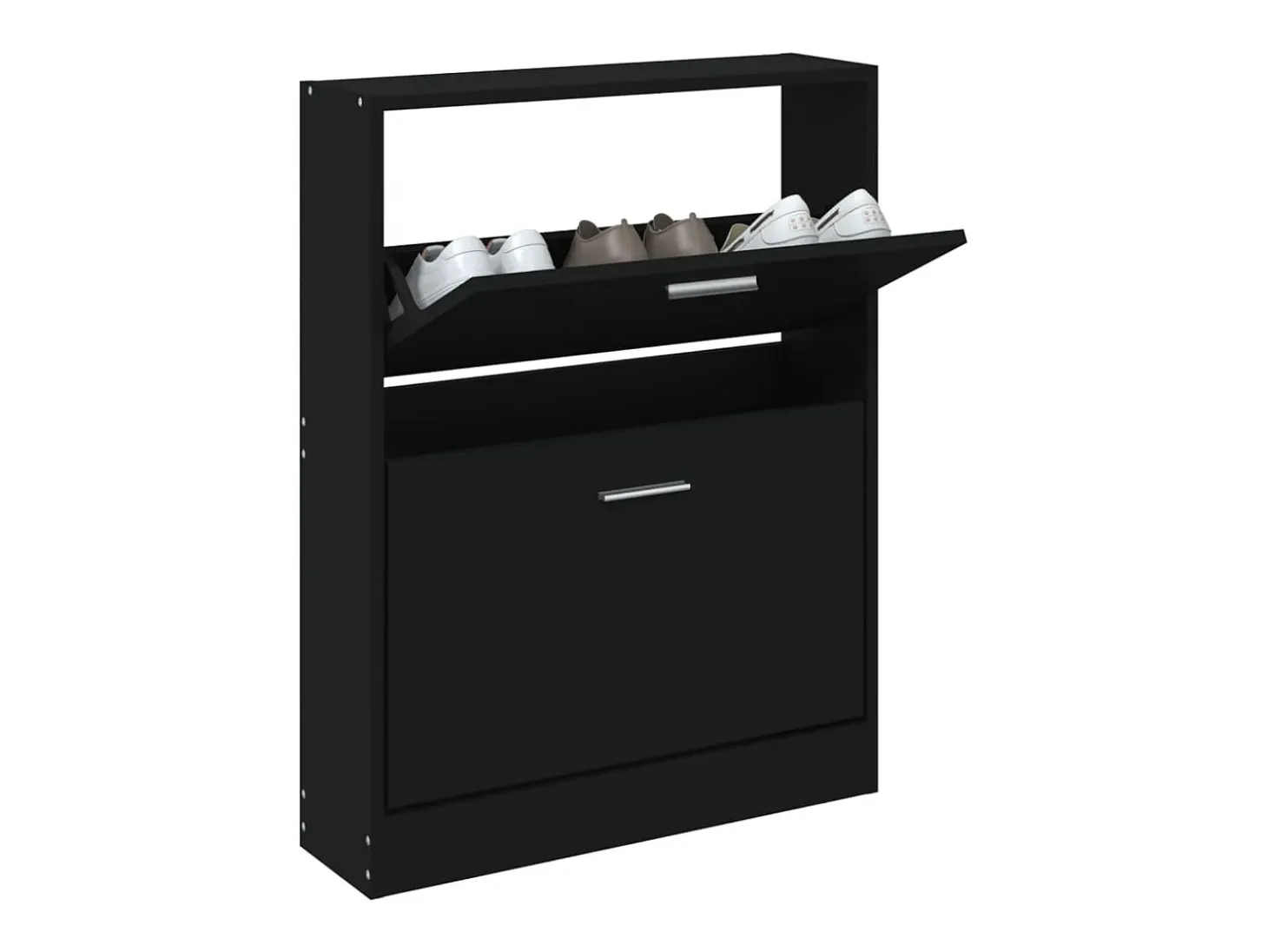 Zapatero negro 59x17x81 cm Madera contrachapada