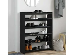 Zapatero negro 80x25x100 cm madera contrachapada