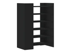 Zapatero negro 74,5x37,5x100 cm madera contrachapada