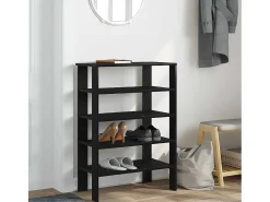 Zapatero negro 61x32x87,5 cm madera de ingeniería