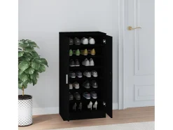 Zapatero negro 55x35x108 cm Madera contrachapada