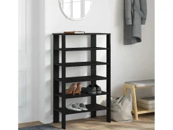 Zapatero negro 61x32x105 cm madera de ingeniería