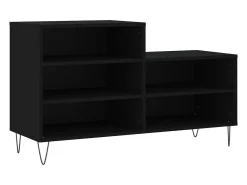 Zapatero negro 102x36x60 cm Madera contrachapada