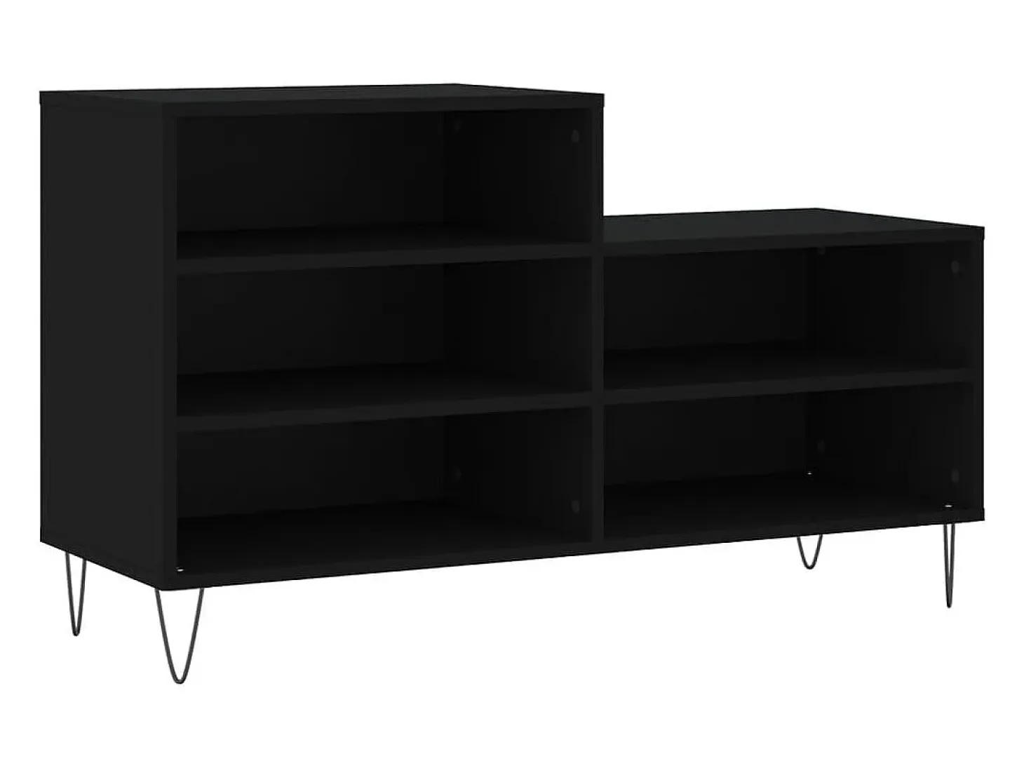 Zapatero negro 102x36x60 cm Madera contrachapada