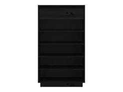 Zapatero negro 60x34x105 cm Madera maciza de pino