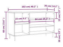 Zapatero negro 102x36x60 cm Madera contrachapada