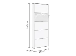 Zapatero Nia 5 Puertas Blanco Brillo