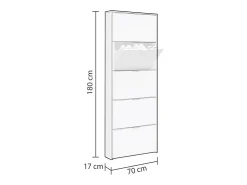 Zapatero Nia 5 Puertas Blanco Brillo