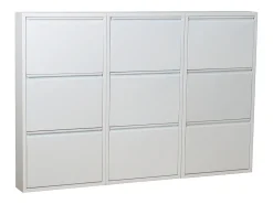 Zapatero Pisa de 9 puertas en metal blanco. Se entrega completamente montado.