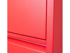 Zapatero Pisa de 4 puertas en metal rojo. Se entrega montado.