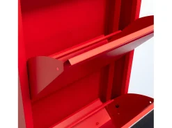 Zapatero Pisa de 4 puertas en metal rojo. Se entrega montado.