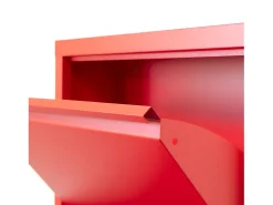 Zapatero Pisa de 3 puertas en metal rojo. Se entrega montado.