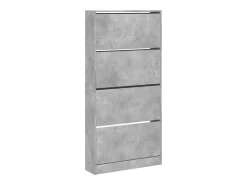Zapatero plegable de 4 cajones en gris hormigón