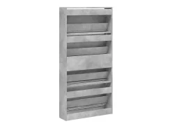 Zapatero plegable de 4 cajones en gris hormigón