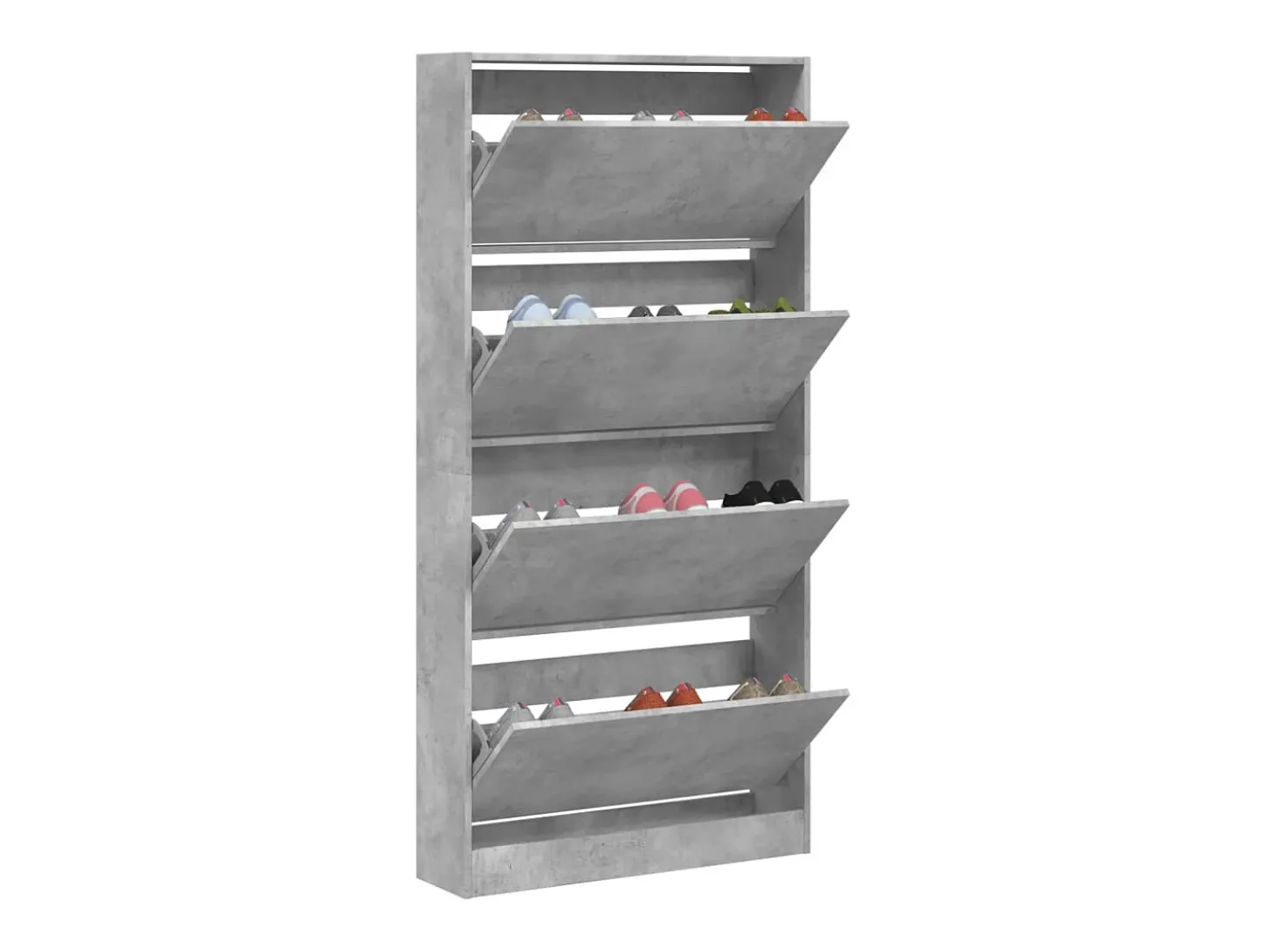 Zapatero plegable de 4 cajones en gris hormigón